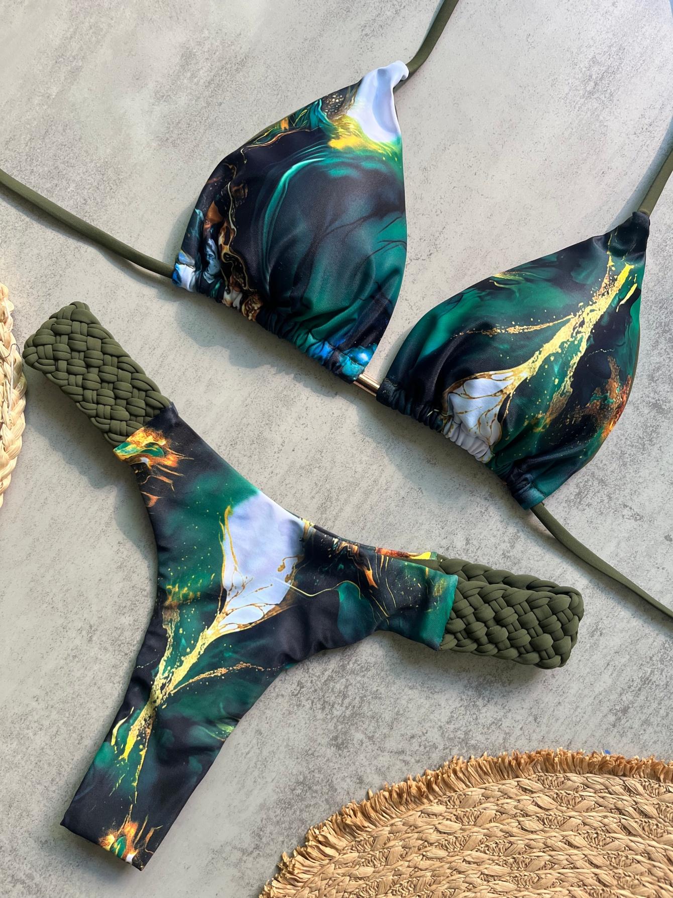 Micro Bikini Push Up Women Swimsuits 2026 Sexy Swimwear Brazilian Bikini Set Halter Biquini Swim Suits Print Beachwear Female S