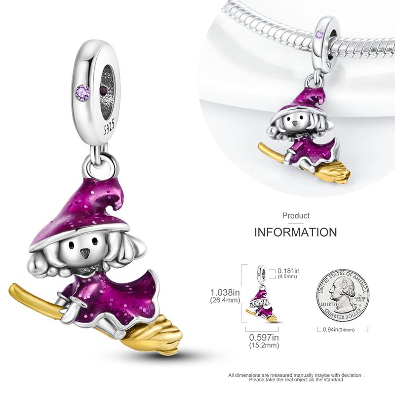 Copper Charms Luminous Pumpkin Skull Beads For Dangle Diy Gift Halloween Series Charms