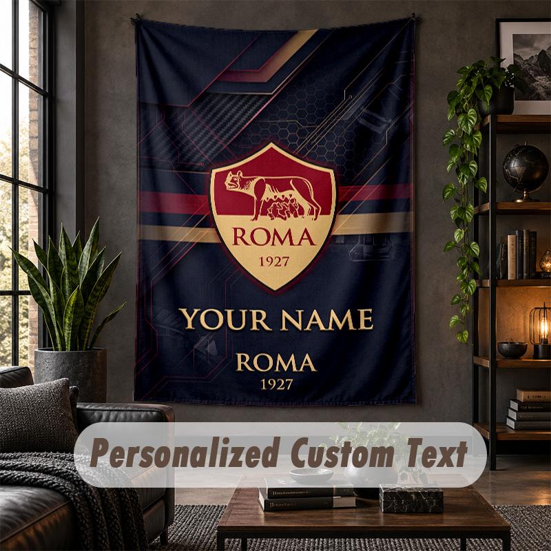 Wall Tapestry AS Roma Print Custom Name Text Wall Hanging Home Decor