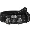 New Belts For Women Men Punk Goth Rivet Black Jeans Unisex Belt Skeleton Paw Skull Buckle Waistband