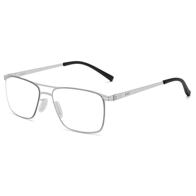 

New Anti-blue Light Reading Glasses Men Photochromic Readers Women High Quality Stainless Steel Eyewear Blocking Blue Light +150 срібний