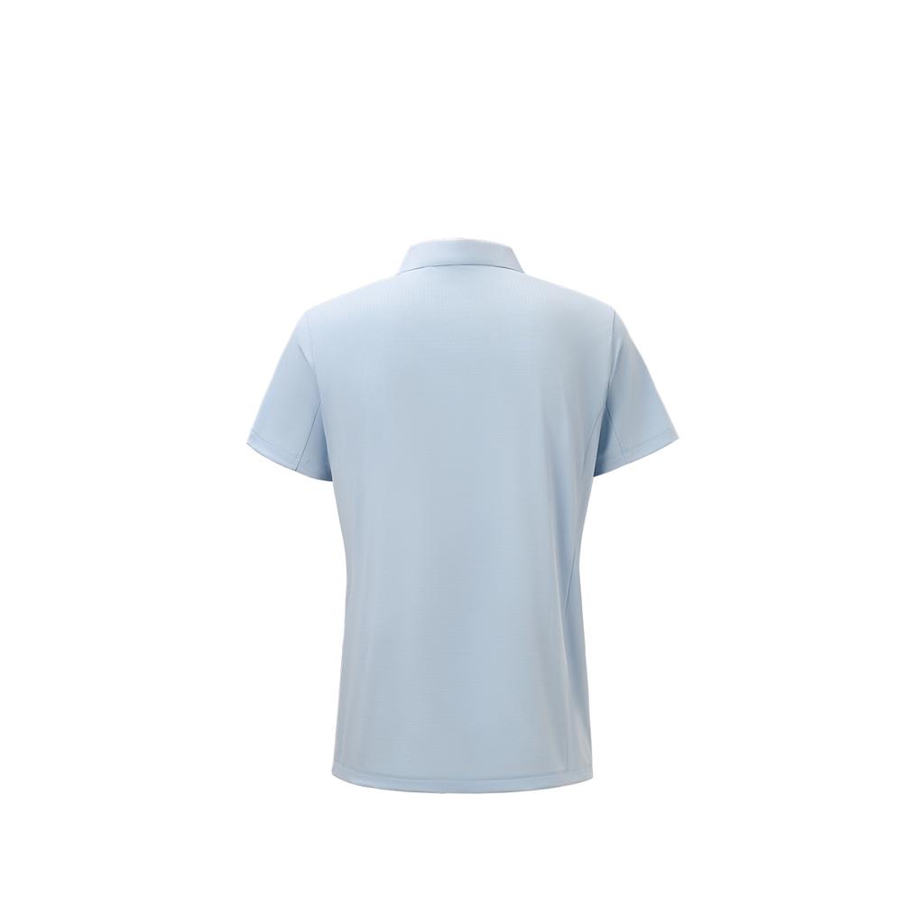 Li Ning Glory Gold Standard Series Cool Dry Hidden Button Moisture Wicking Sports Short Sleeve Polo Shirt Men Polo Shirts Sky-Blue APLW069-2