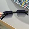 Eyewear Frameless Polarizing Lens Sunnies Retro Anti-UV Glasses Square Frame Sunglasses  Outdoor