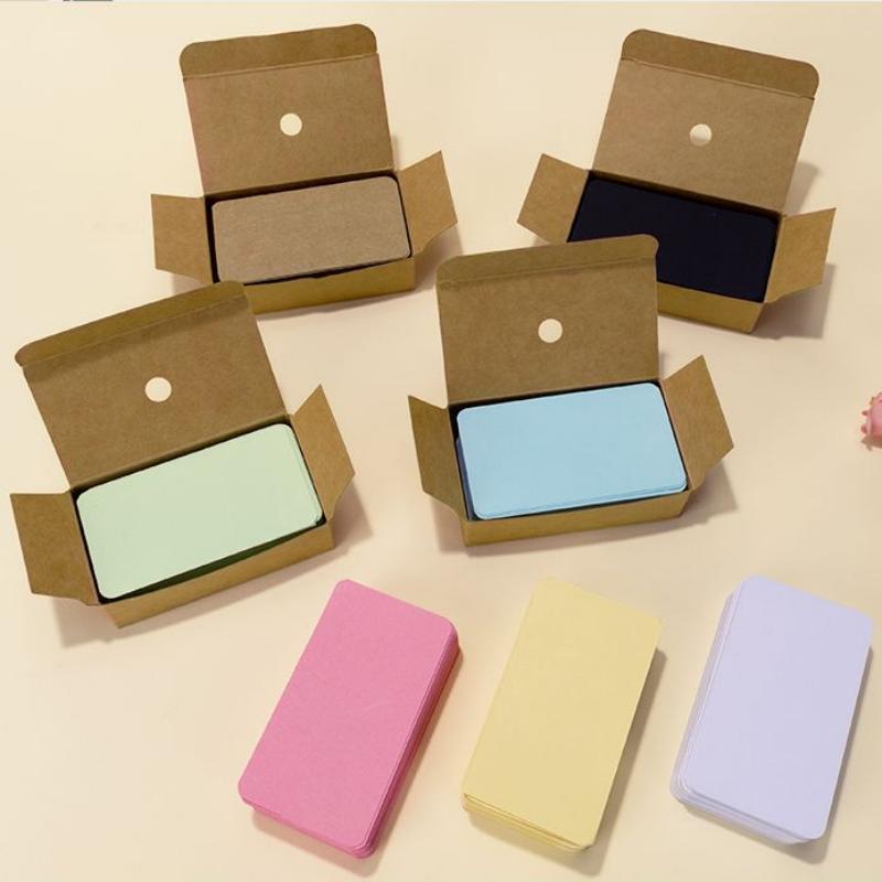 100 st Memo Paper Cards Enfärgad Liten rektangel Papper Memo Pad Meddelandepapper Skolkontorstillbehör