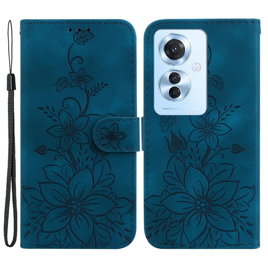 For Oppo Reno11 F 5G/F25 Pro 5G Case Phone Leather Wallet Lily Flower Imprint Full Protection Shell