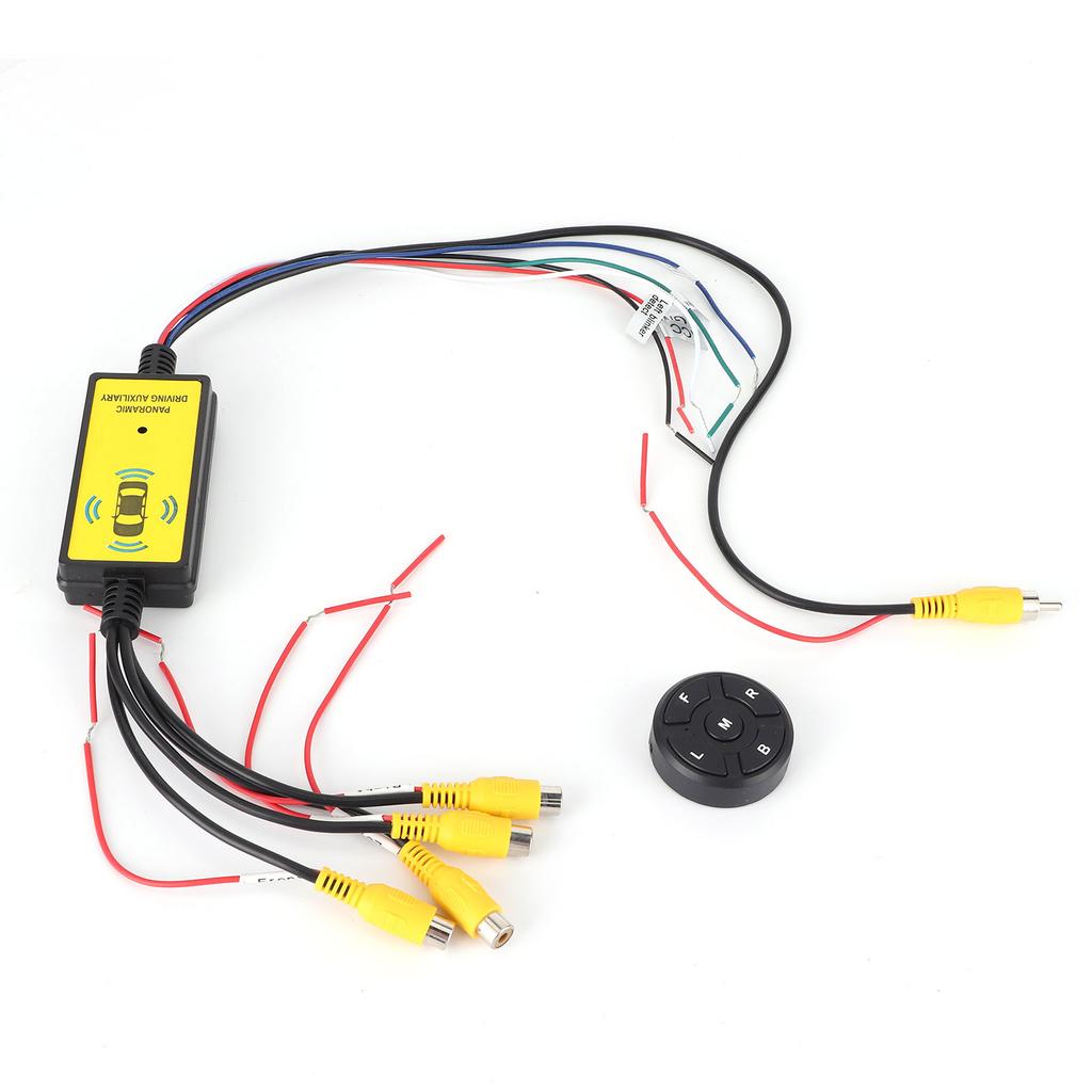 360 Degree Panoramic Video Switch Box 4‑In‑1‑Out Reversing Video Converter with Remote Control