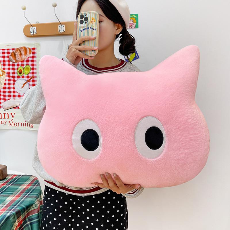 Fluffy Cat Throw Pillow With Pp Cotton Filling For Kids And Babies