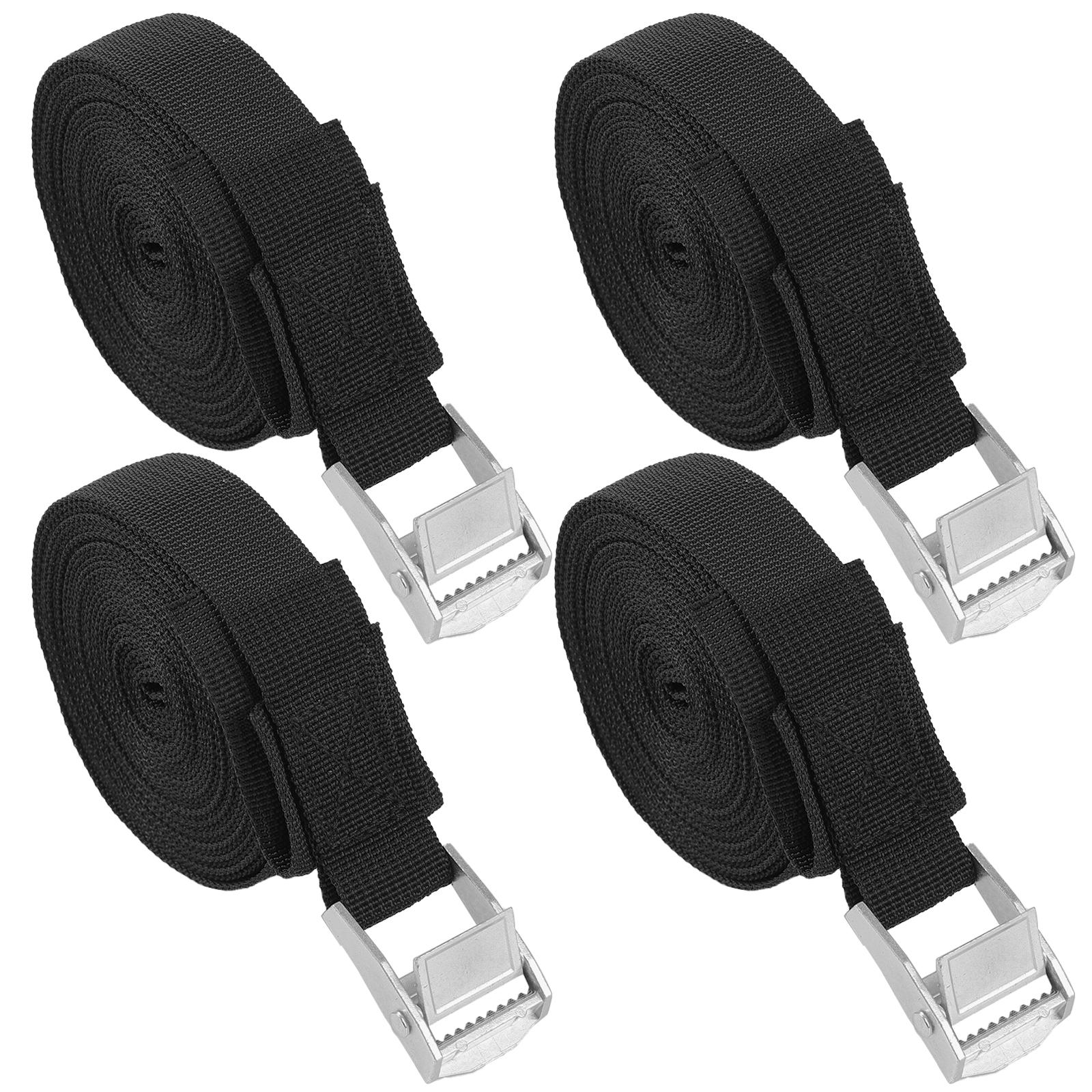 

4 шт. 4,5 м x 25 мм сверхмощные крепежные ремни для багажа, привязка для багажа, пряжка для камеры, багажник на крышу, мотоцикл, велосипед, автомобиль, каяк, доски для серфинга, инструмент чёрный