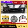C200 E200  For Mercedes Benz For Mercedes Benz Chrome Silver And Gloss Black OE Style Front Grill Star Emblem Chrome Logo Badge