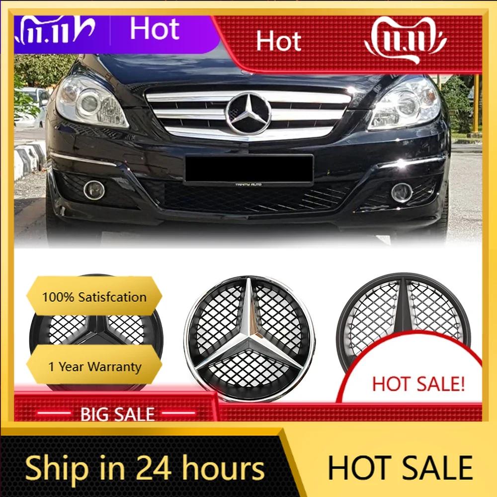 C200 E200 For Mercedes Benz For Mercedes Benz Chrome Silver And Gloss Black OE Style Front Grill Star Emblem Chrome Logo Badge