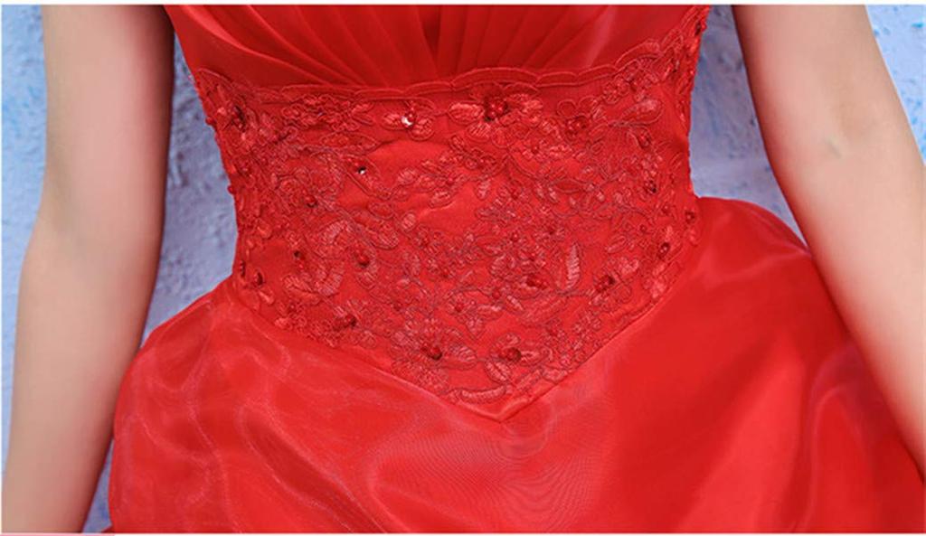 ZUOMA Long Concert Stage Fluffy Maternity Wedding Bridal Wedding Formal Gorgeous Evening Dress with Bustier Women's Lace-Up Dress, Dress, Tulle,