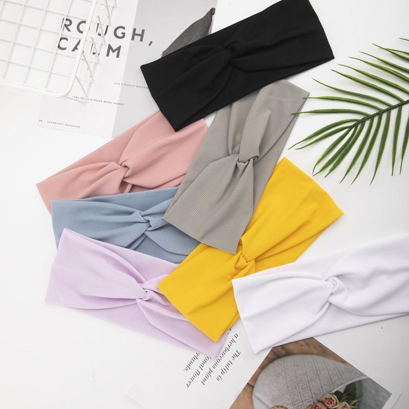 Silky Threaded Fabric Twist Headband Yoga Workout Running Sport Elastic Hair Bands for Women's Turban Hair Wrap for Girls