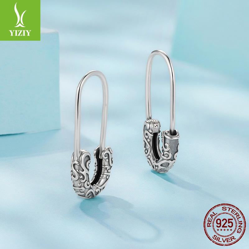 

Винтажный клипса-крючок для ушей с узором в виде вьющейся травы, персонализированные антикварные серьги-пусеты с серебряной застежкой S925