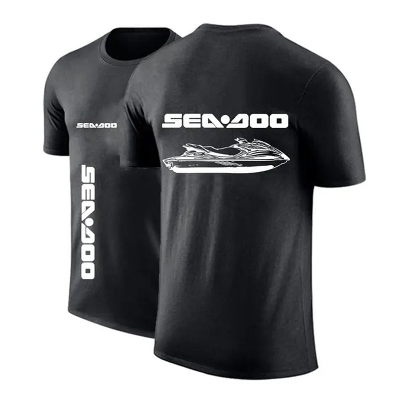 2026 Sea Doo Seadoo Moto New Summer Men's Brand T-Shirt Short Sleeve Round Neck Casual Fit Comfortable Quick Drying T-shirt Tops