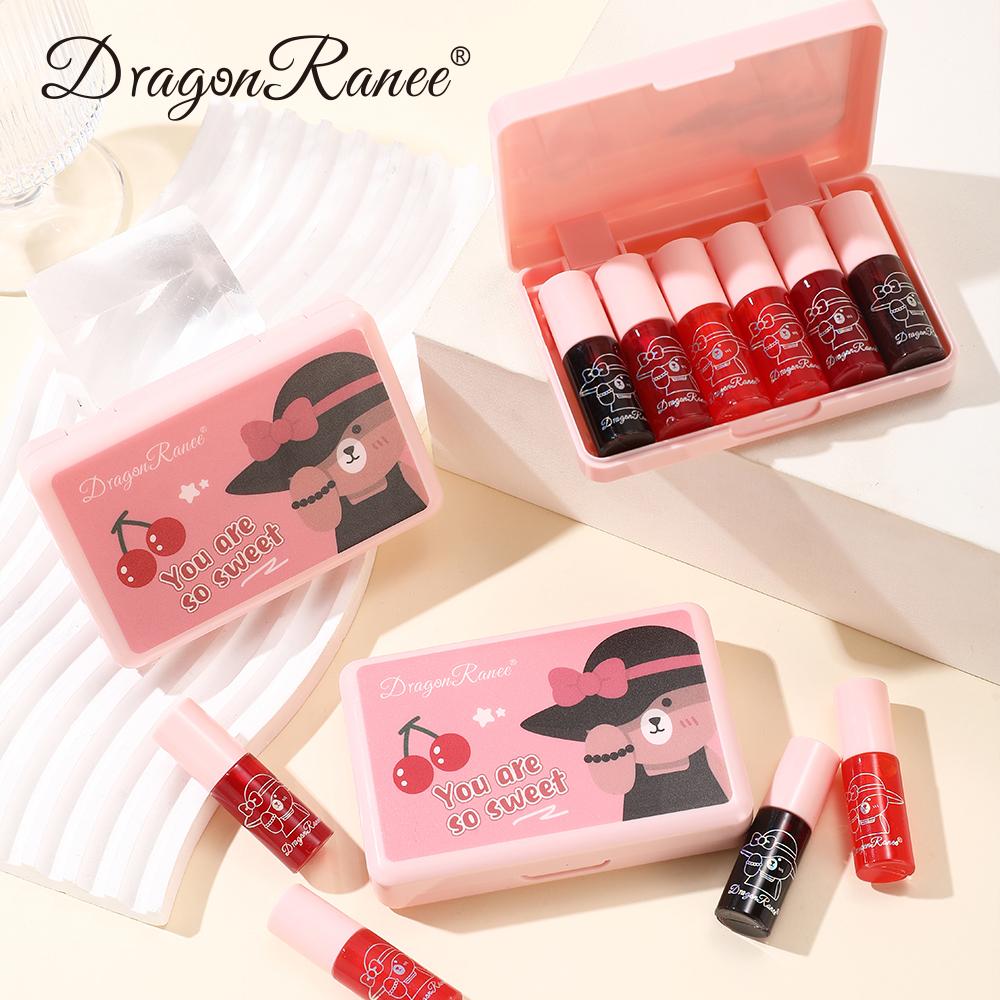 6-Piece Lip Gloss Lipstick Set Easy To Apply Non-Stick Berry Color Bright Lip Gloss Lip Glaze Holiday Gift Lip Gloss Set Lipstick Water