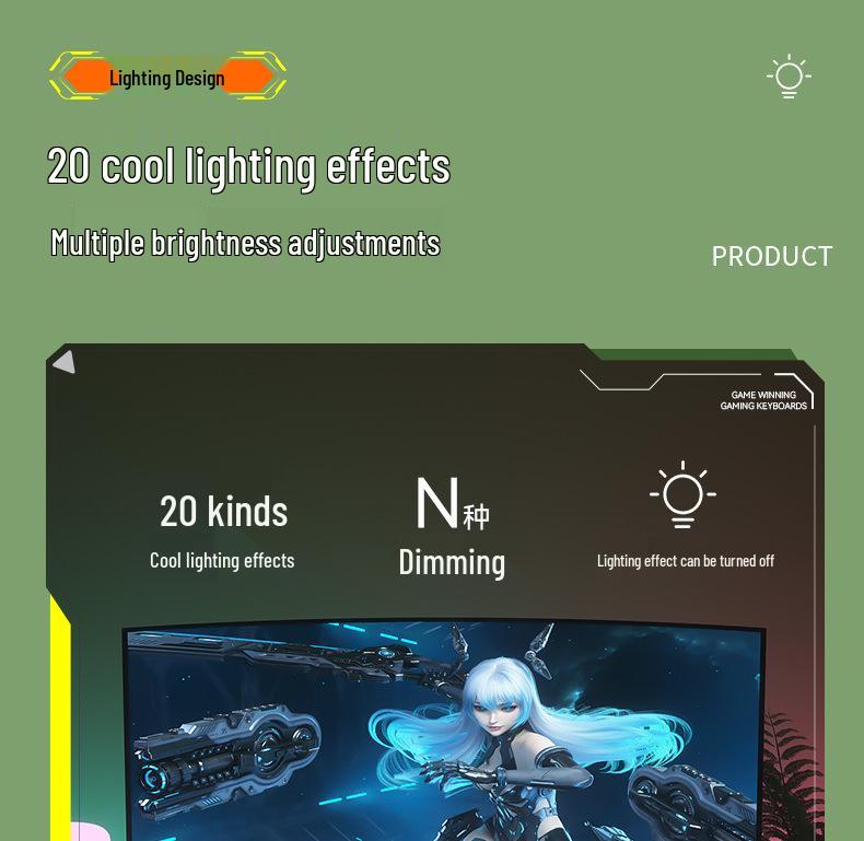 BOW Hot-Swappable Wired Mechanical Gaming Keyboard - Red/Brown Switch, 68-Key Compact Design