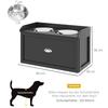 Stainless Steel Raised Dog Bowls, with 21L Storage Drawer for Large Dogs and Cats - Black