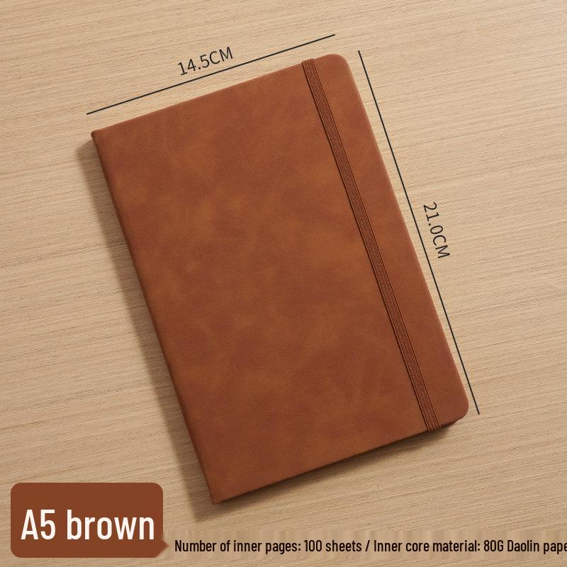 A5 Hardcover PU Strap Notebook - Thickened, Elegant Business Office Diary