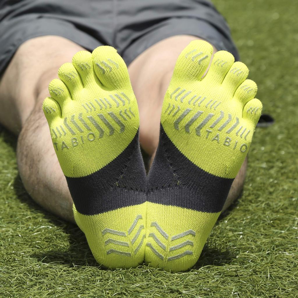 Tabio Racing Run Sizes Made In White Five-Toe Socks, 25.0-27.0cm, Japan,