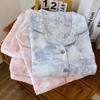 Cotton Women's Pajama Autumn/Winter Women's Pajama Set Flower Sea Print Long Sleeved Pants 2 Piece Homewear