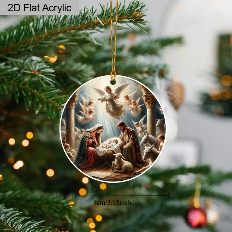 2D Acrylic Retro Style Christmas Scene Decoration, Indoor and Outdoor Decoration - No Need for Batteries/electricity, Store Decoration, Durable Ou