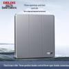 DELIXI 16A Wall Switch Socket for Air Conditioner & Computer, Household Panel, 86 Type, Starry Sky Gray.