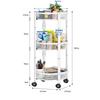 3-Tier Metal Storage Rolling Cart, Collapsible Utility Cart, No Assemble, Multifunction Serving Organizer Trolley with Lockable Wheels for Kitchen