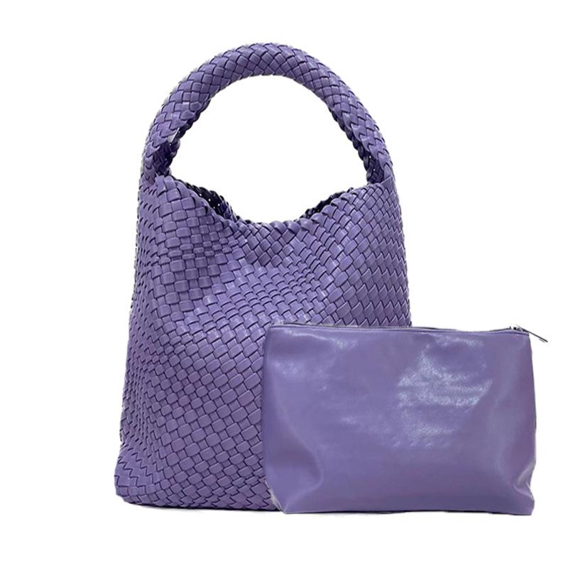 Women's Large Capacity Woven Shoulder Bag – Versatile Tote for Shopping, Commuting, and Everyday Use