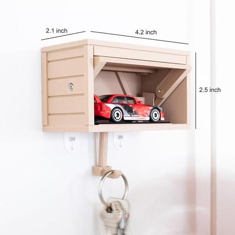 Car Garage Key Holder With Opening Door Fun 3D Printed Key Organizer Wall Mount Easy Installation Key Rack For Entryway