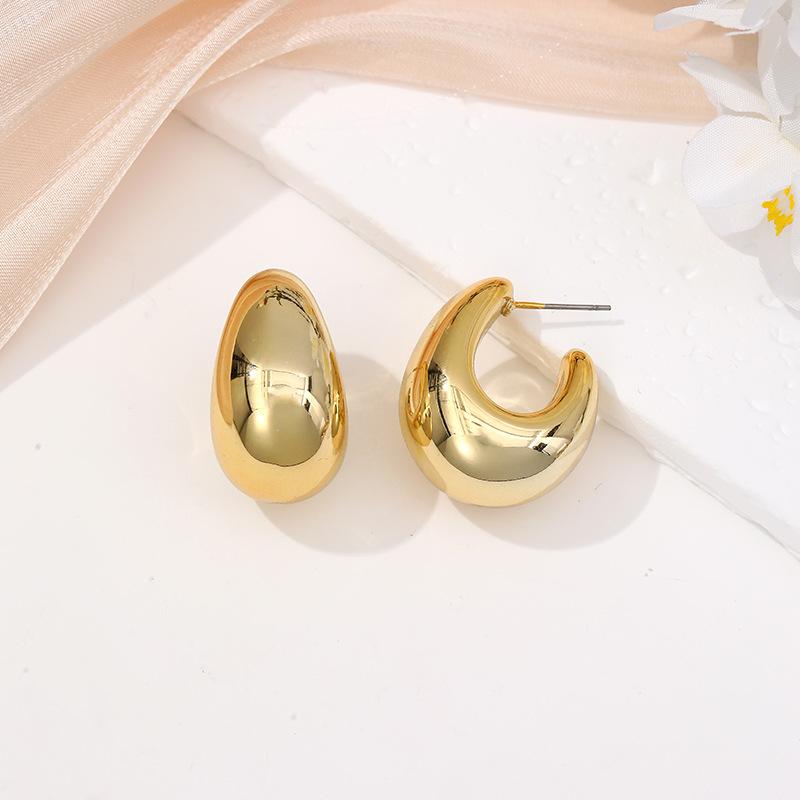 Fashion Geometric Stud Earrings Light Luxury Earrings Niche Design Gold Stud Earrings Premium Earrings