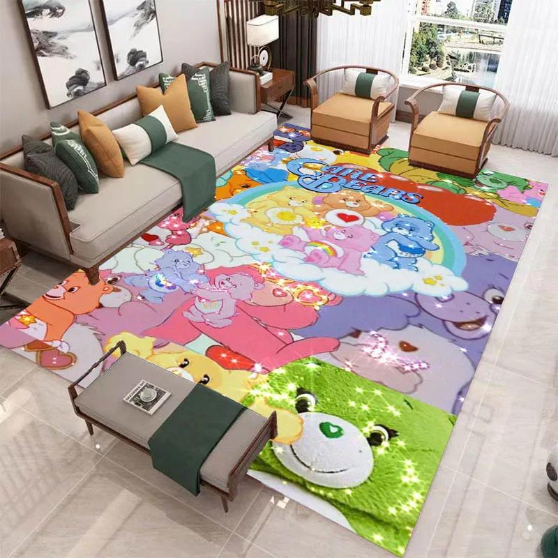 MINISO Cute C-Care Bears Printed Carpet Kitchen Mats Non -slip Carpet Outdoor Carpets Area Rug Bedroom Decor Birthday Gift