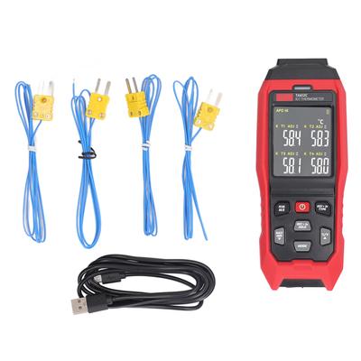 K-Typ Thermoelement Thermometer 4 Kanäle Genaue Messung Digitales Kontaktthermometer Rot