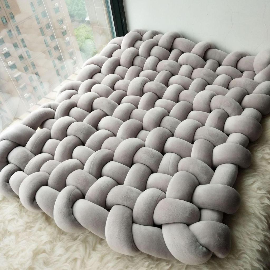 Decorative Knit Blanket ,Throw warm Mat ,Thick Soft Crochet blanket, Knitted Yarn for Lounge