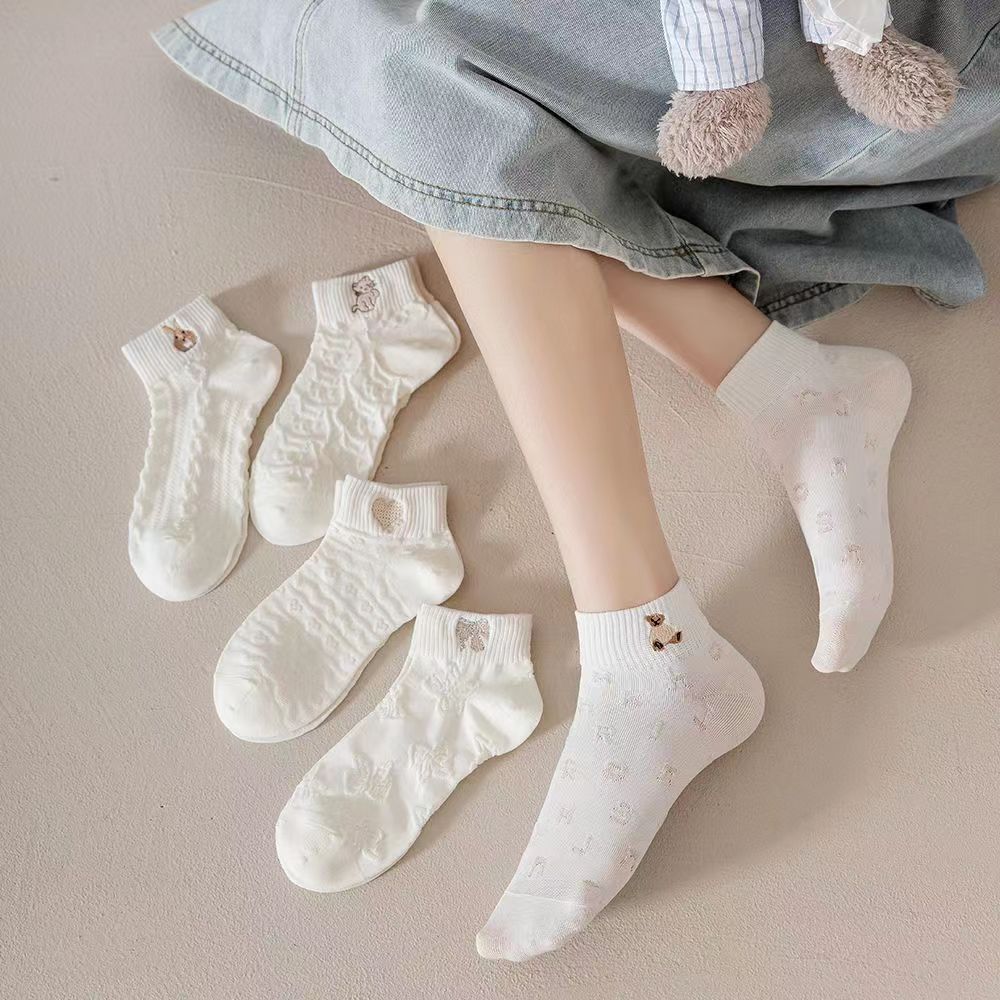 Female Spring Summer Thin Fashionable New Lovely White Socks