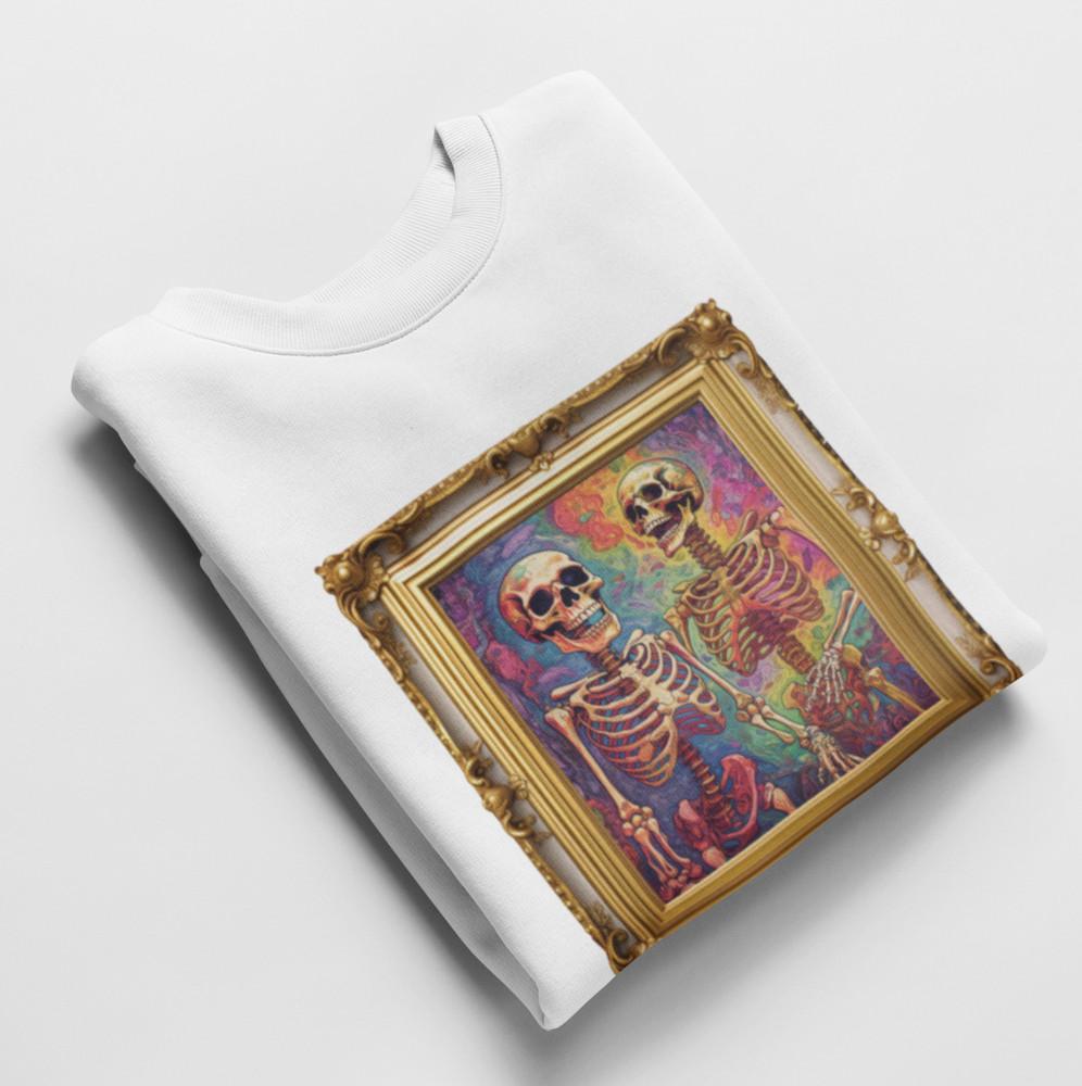 Skeletons T shirt | Rainbow | Gothic Goth | Punk | Horror Unisex Premium Cotton Unisex T-Shirt XXL