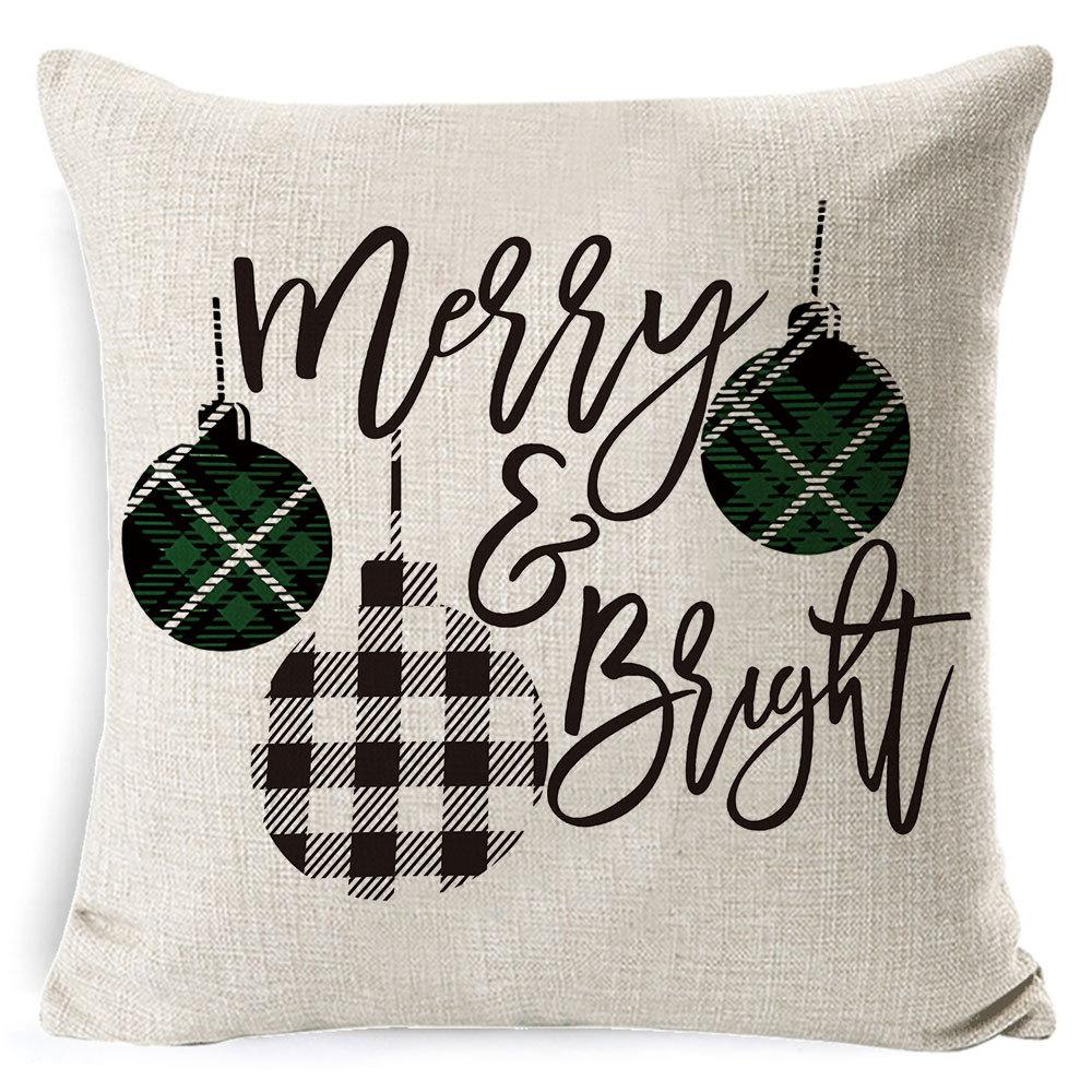 Home Furnishings Christmas Pillow Cover Nordic Plaid Linen Cushion Cover Sofa Cushion Cover