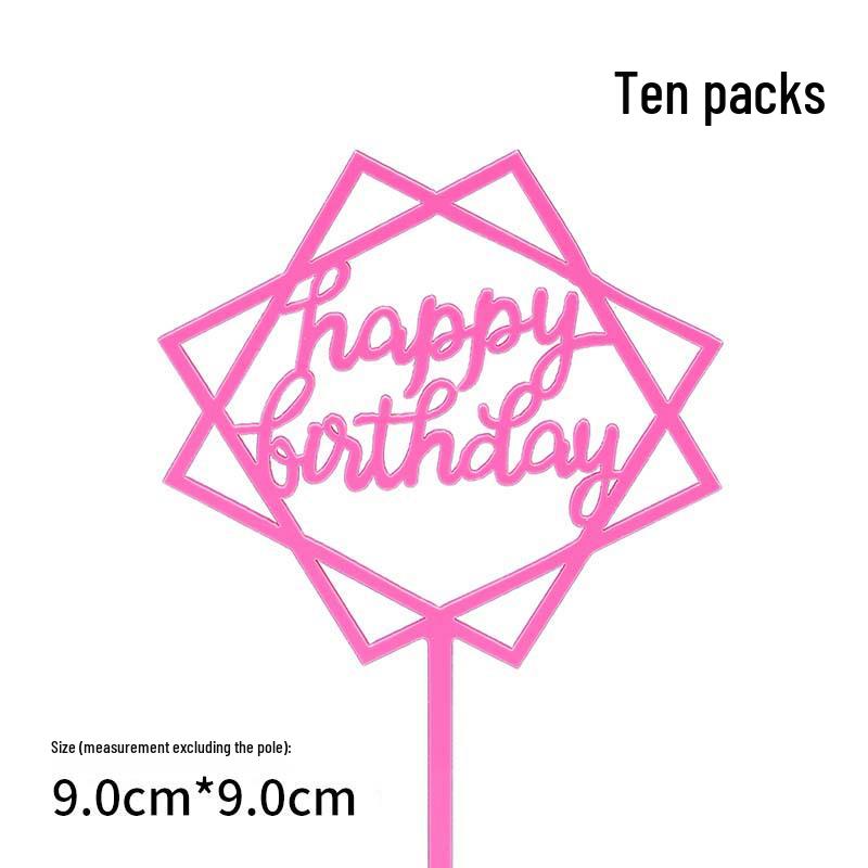50-Pack Acrylic 'Happy Birthday' Cake Toppers - Popular Party Decorations with Free Shipping