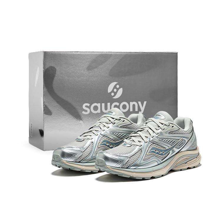 SAUCONY Kinvara 4 Rebound Technology Non-Slip Breathable Low-Top Running Shoes Unisex Running Shoes Gray Silver Blue S79052-9-BOX1
