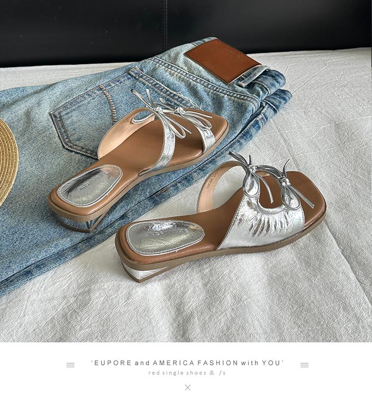 

Туфли-лодочки женские с квадратным носком и бантом, на высоком каблуке, шлепанцы, сексуальные трендовые сандалии 2025, летняя обувь, новая дизайнерская обувь для вечеринок на каблуке, женские туфли-лодочки Mujer 40 серебряный