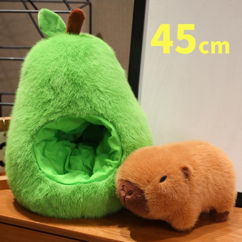 Fruit Capybara Avocado Plush Toy Stuffed Apple Pig Doll Sleep Pillow Holiday Birthday Gift Kawaii Room Decor Creative Cushion