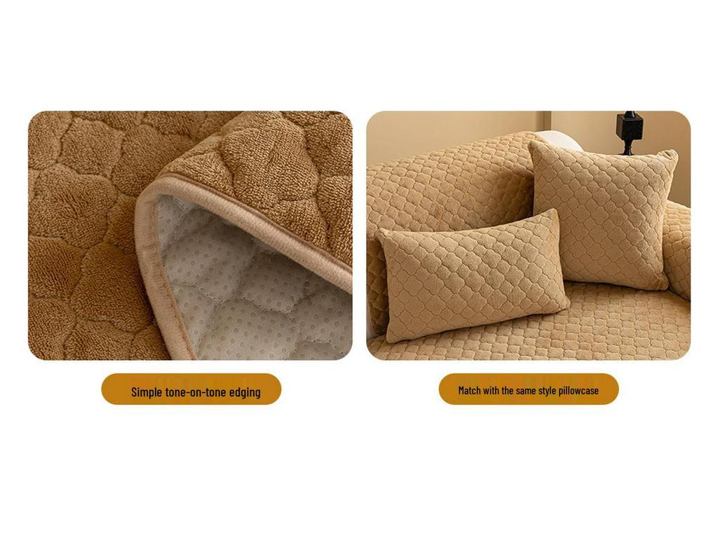 Vysoce kvalitní plyšový polštář na pohovku z mléčného sametu – Novinka Podzim/Zima 2025, Protiskluzový design