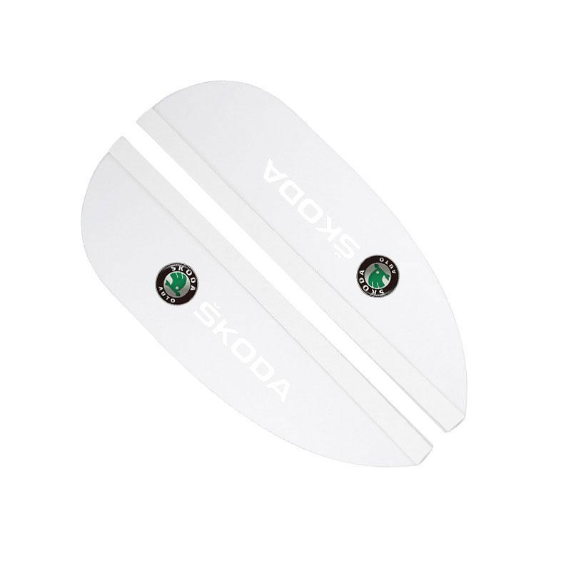 WBWO5 Car Rearview Mirror Rain Eyebrow Sun Visor Shade Cover Car Sticker For Skoda octavia 3 2 superb 3 kodiaq Fabia Kamiq Accessories