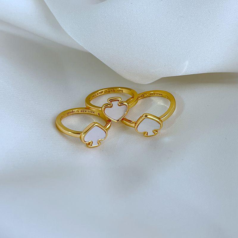 

Trendy Natural Heart Shell Inlaid Ring Size 6 золотой