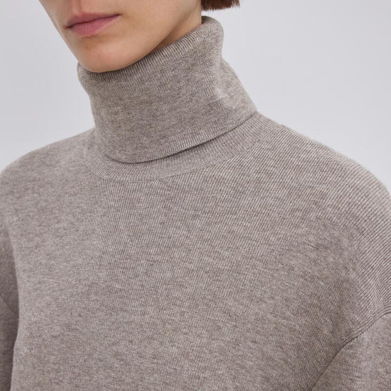 LESS Women's Straight-Fit Turtleneck Wool Blend Pullover Sweater