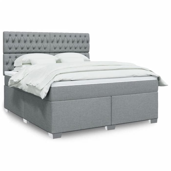 VidaXL Sommier à lattes de lit avec matelas Gris clair 180x200cm Tissu 3292874