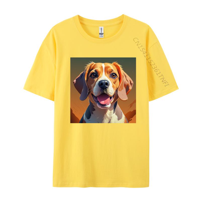 Beagle Bliss Tshirt Funny TShirts Prevailing Mens Tees Normal Top Tshirts Cotton Green And White Graphic T Shirt