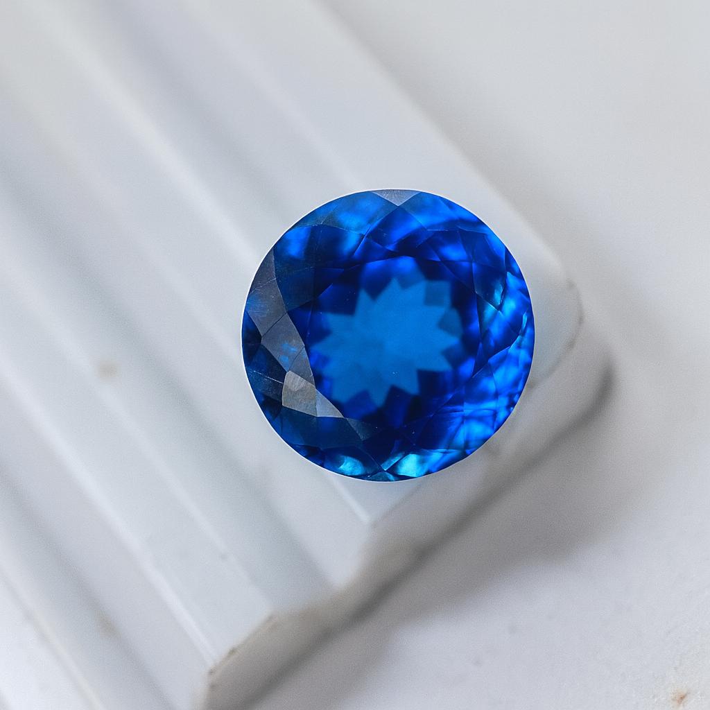12MM Natural Ceylon Blue Sapphire Round Cut Flawless Loose Gemstone