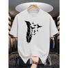 Feder Herren Sommer Kurzarm T-Shirts, Trendige Bedruckte Herren Unterhemden, Männliche Teenager Frühling und Sommer Rundhals Lässige Vielseitige Oberteile