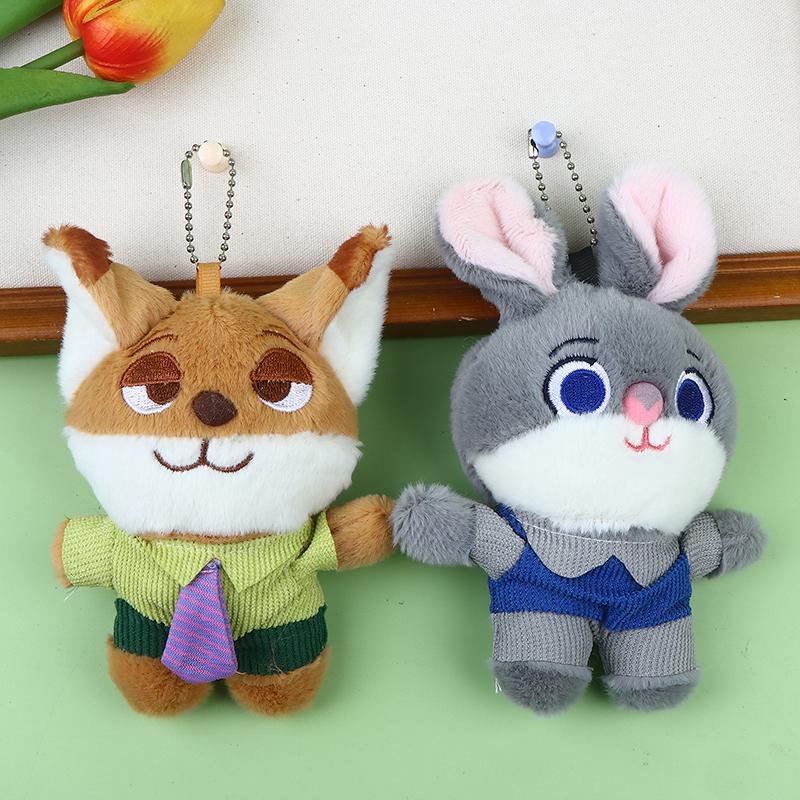 Cute Cartoon Animal Plush Pendant Doll Toy Stuffed Keychain Backpack Bag Ornaments Cute Fox Rabbit Kids Christmas Gifts