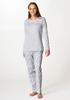 Women's Pajamas with Patterned Pants LNS 641 LNS 641 B22 WOMEN'S PAJAMAS Gray M
